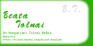 beata tolnai business card